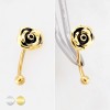 ROSE BURNISH 316L SURGICAL STEEL CURVED BARBELL/EYEBROW